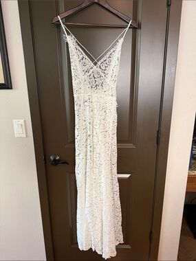 Cupshe Ivory Lace Maxi Swim Coverup Dress